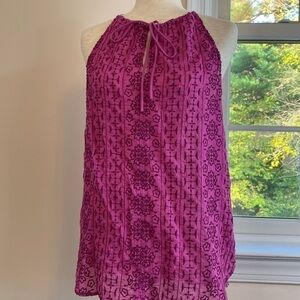 LOFT floral embroidered cotton top